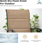 MFSTUDIO 5 Piece Outdoor Swivel Bar Set, Outdoor Bar Table and Chairs Set - Image 4