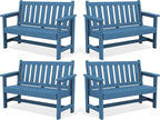 SERWALL Outdoor Bench, HDPE Outdoor Benches Weatherproof, 2-Person Garden Bench by SERWALL
