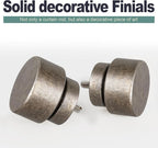 2 Pack Retro Silver Curtain Rods Set - Image 4