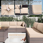 Kullavik 13 Pieces Outdoor Patio Furniture Set - Image 5