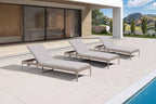 PURPLE LEAF Outdoor Chaise Lounge Set of 3 Aluminum Adjustable Patio Lounger by PURPLELEAF