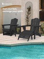 KINGYES Folding Adirondack Ottomans Set of 4 - Image 4
