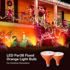 EDISHINE PAR38 Orange LED Flood Light Bulbs Outdoor, Dimmable LED Light Bulb - Image 2