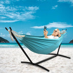 SZHLUX Double Hammock with Stand Included 450lb Capacity Steel Stand, Premium - Image 2