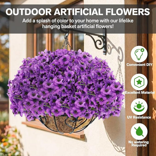 22 Bundles Artificial Flowers Outdoor, Faux Flowers UV Resistant - Image 2
