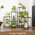 Bamworld Plant Stand Indoor Outdoor Corner Shelf 11 Potted Large Holder - Image 6
