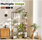 Bamworld 74.4" Tall Plant Stand Indoor Outdoor Wood Plant Shelf Hanging Plant - Image 6