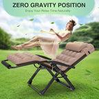 Suteck Oversized Zero Gravity Chair, 33In XXL Lounge Chair w/Removable - Image 5