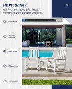 KINGYES Oversized Outdoor Rocking Chair Set of 8, All-Weather Patio Rocking - Image 8