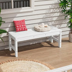 SERWALL 47 Inches Outdoor Bench, All Weather HDPE Backless Bench - Image 9