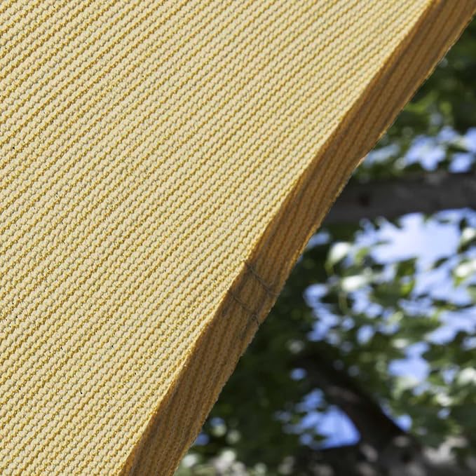 Amgo Custom Size 14' x 18' x 22.8' Sand Beige Right Triangle Sun Shade Sail - Image 9