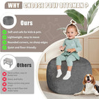 Round Stuffed Pouf Ottoman for Foot Rest, A Round Modern Foam Filled Poufs - Image 7