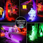 JSOT 4 Pack Halloween Solar Spot Lights Outdoor- RGB Solar Lights Outdoor - Image 4