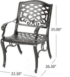 Christopher Knight Home Hallandale Outdoor Sarasota Cast Aluminum Rectangular - Image 5