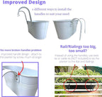 LaLaGreen Outdoor Rail Planter Metal Iron Hanging Flower Pots Deck Railings - Image 3