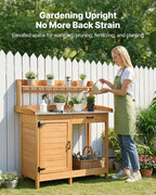 VEVOR Potting Bench Table, 3-in-1 Outdoor Gardening Wooden Workstation - Image 2