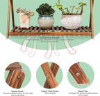 Wooden Plant Stand Indoor 2 Tier Narrow Plant Stand Outdoor Plant Shelf Display - Image 3