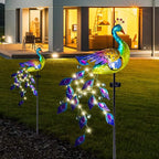 DREAMSOUL Solar Garden Lights Outdoor, Metal Peacock Decor Solar Lights Garden - Image 5