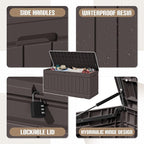 JUMMICO 78 Gallon Outdoor Deck Box Large Resin Storage Box - Image 2