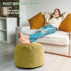 HIGOGOGO Round Stuffed Pouf Ottoman, Corduroy Poufs - Image 5