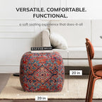 Anji Mountain 100% Handmade & Handcrafted Comfortable Home Décor Pouf Ottoman - Image 3