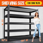 72" H Garage Shelving Heavy Duty Storage Shelves, Adjustable Metal Shelving Unit - Image 3