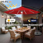 Solar Offset Patio Umbrella - 10 ft Solar Cantilever Umbrella Outdoor - Image 5