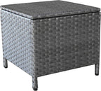 Outdoor Wicker Storage Side Table, Patio Grey PE Rattan End Table - Image 7
