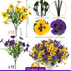 36 Pcs Artificial Fake Pansy Flowers - Image 2