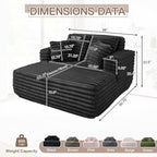 56" Oversized Chaise Lounge Chair Indoor, Plush Faux Fur Sleeper Sofa Couch Bed - Image 2