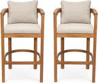 Christopher Knight Home Kuart Acacia Wood Outdoor Bar Stool Set of 2 - Image 5