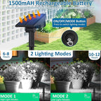T-SUNUS Christmas Solar Spotlights White 6000K IP65 Waterproof 2-in-1 Outdoor - Image 2