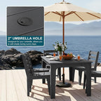 HDPE Patio Dining Set for 6, Weather-Resistant Outdoor Table - Image 3