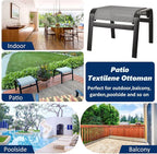 Outdoor Patio Ottoman Seat Textilene Portable Metal Footstool Portable Footrest - Image 6