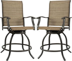 Kozyard Isabella Outdoor Swivel Bar Stools, Counter Height Patio Swivel Chairs - Image 7