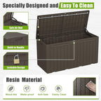 Flamaker Resin Deck Box 100 Gallon Large Lockable Outdoor Storage Box Waterproof - Image 4