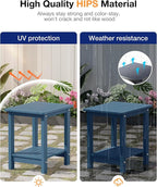 YEFU Outdoor Side Table for Patio: 16" HIPS Weather - Image 5