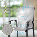 NUU GARDEN 3 Piece Patio Bar Set, 2 Textilene High Bar Stools and Patio Bar - Image 5