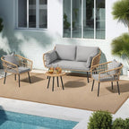 DWVO Patio Furniture Set 4 Pieces Boho Wicker Bistro Set, All Weather Outdoor - Image 7