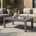 Solaste Aluminum Outdoor Coffee Table, All-Weather Rectangle Metal Patio Coffee - Image 4