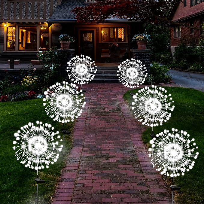 Solar Garden Lights Solar Firework Light Outdoor Waterproof 2 Pack Solar - Image 4