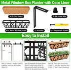Riare 2 Pack 24 Inch Metal Railing Planter Window Box - Image 3