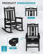 Ciokea Oversized Outdoor Rocking Chairs Set of 2, 380lbs Heavy-Duty Large Patio - Image 3