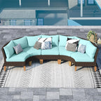 Sophia & William Patio Furniture Set, 5 Piece Half Moon Outdoor Wicker by SophiaWilliam