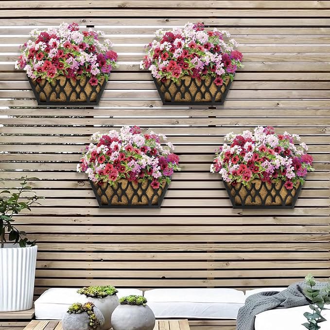 2 Pack 14 Inch Window Boxes Planters Railing Planter Box - Image 3