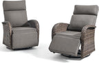 Zero Gravity Patio Swivel Rocking Recliner Chairs Set of 2 - Image 7