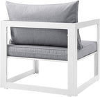 Modway Fortuna Aluminum Outdoor Patio Armchair in White Gray - Image 3