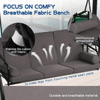 Patio Porch Swings with Adjustable Canopy - Image 2