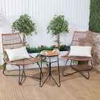 VCUTEKA Patio Side Table Outdoor Accent Table Bistro Coffee Tables Plant End - Image 9