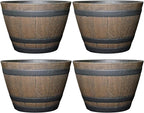 Classic Home and Garden Whiskey Plastic Resin Flower Pot Barrel Planter by ClassicHomeandGarden